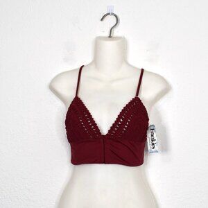 Frankies Bikinis Crochet Bikini Top Sz M Ayla Corset Boho Hippie 70s Retro NWT